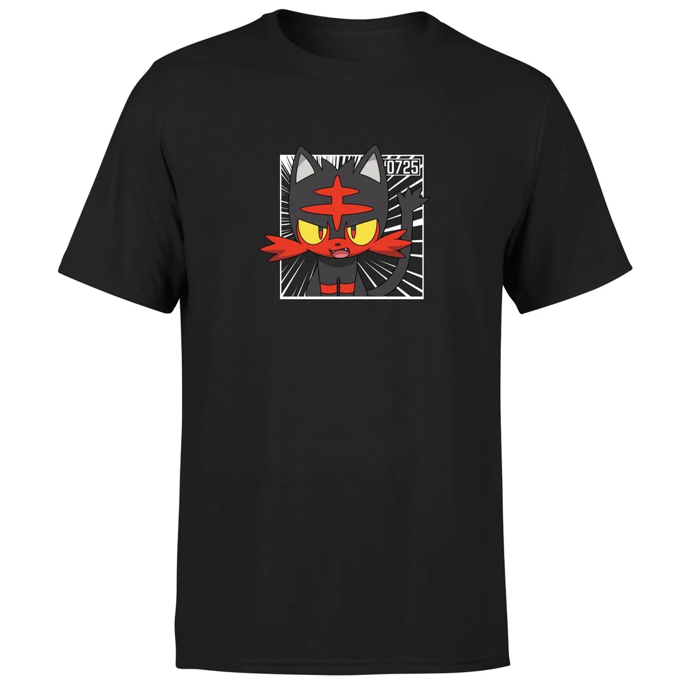 Pokemon Litten Men's T-Shirt - Black - S Afbeelding 1