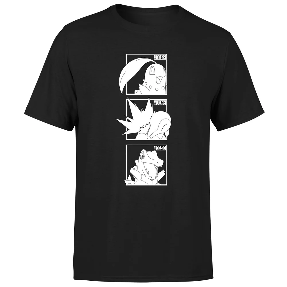 Pokemon Generation 2 Monochrome Starters Men's T-Shirt - Black - S Afbeelding 1