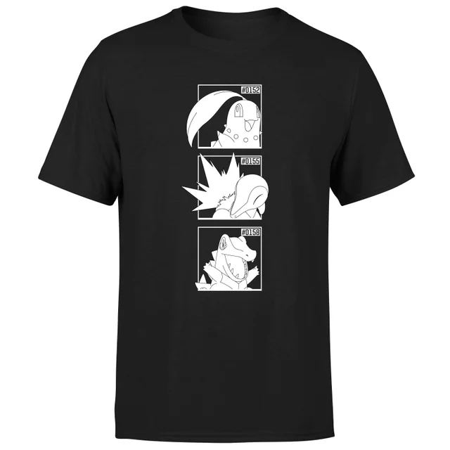 Pokemon Generation 2 Monochrome Starters Men's T-Shirt - Black