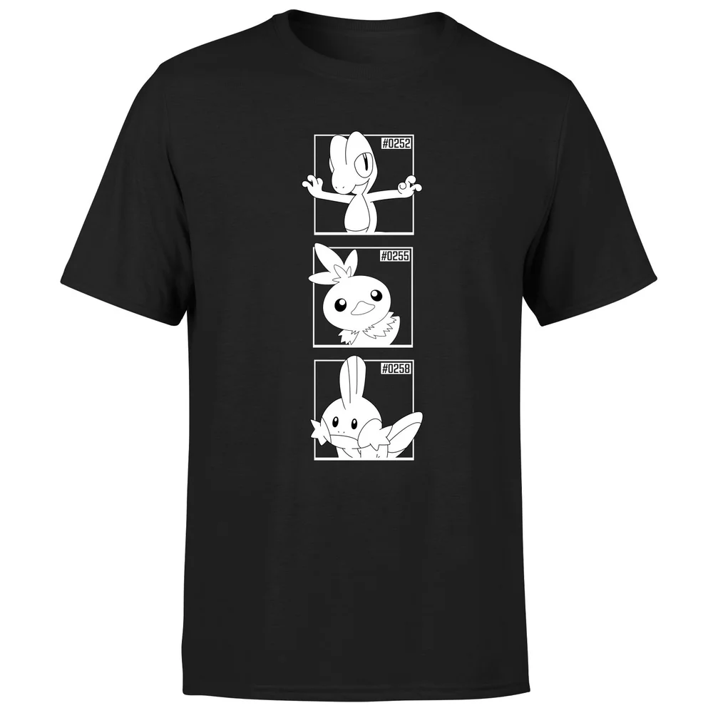 Pokemon Generation 3 Monochrome Starters Men's T-Shirt - Black - S Afbeelding 1
