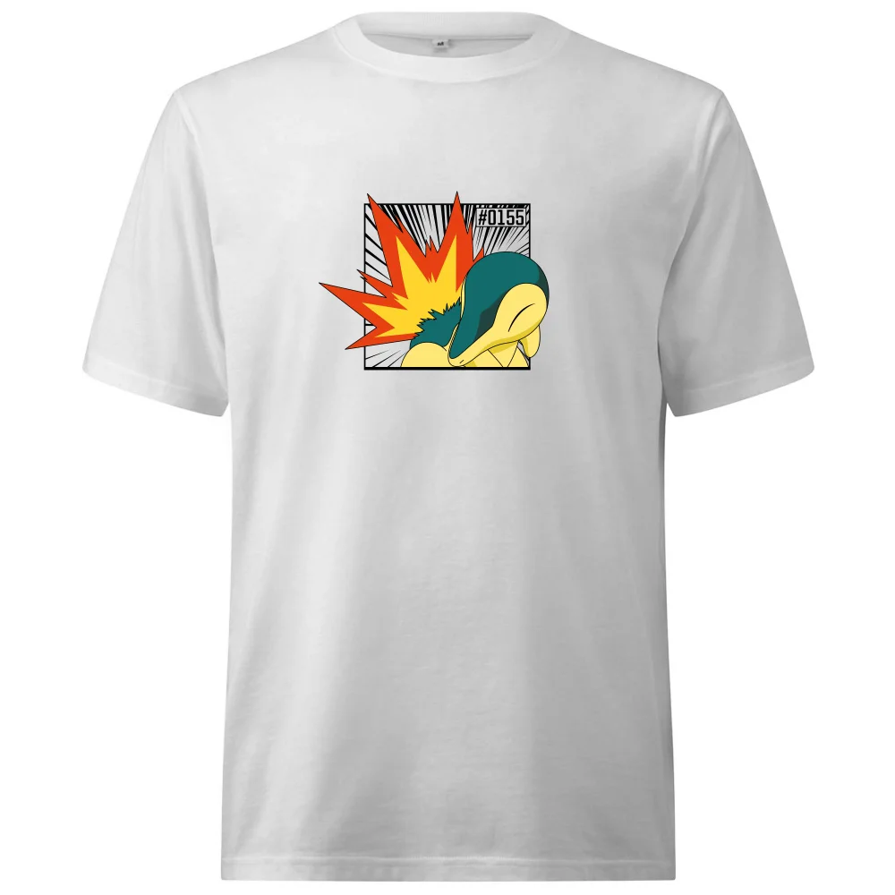 Pokemon Cyndaquil Oversized Heavyweight T-Shirt - White - XS Afbeelding 1