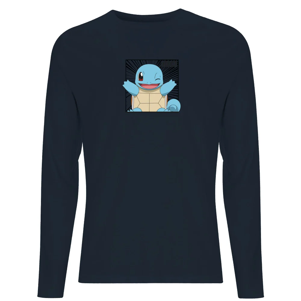 Pokémon Pokédex Squirtle #0007 Men's Long Sleeve T-Shirt - Navy - S Afbeelding 1