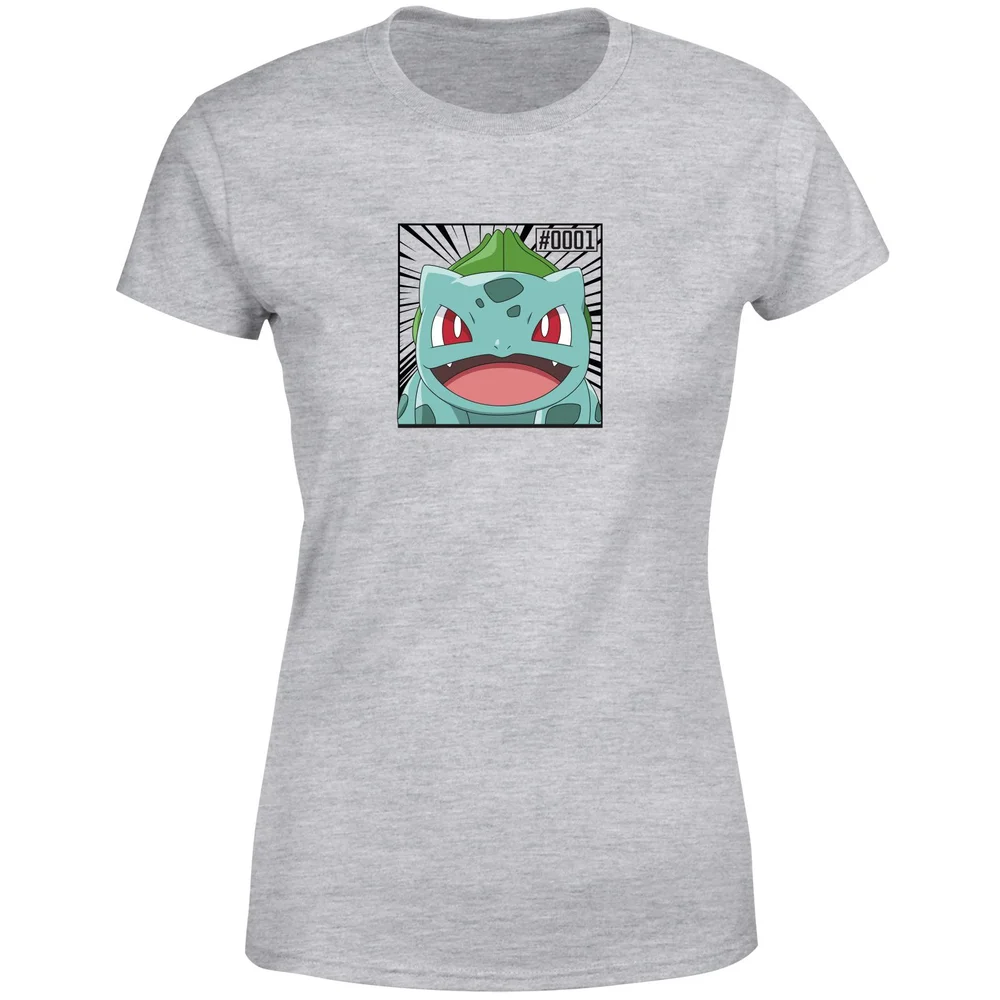 Pokémon Pokédex Bulbasaur #0001 Women's T-Shirt - Grey - XS Afbeelding 1