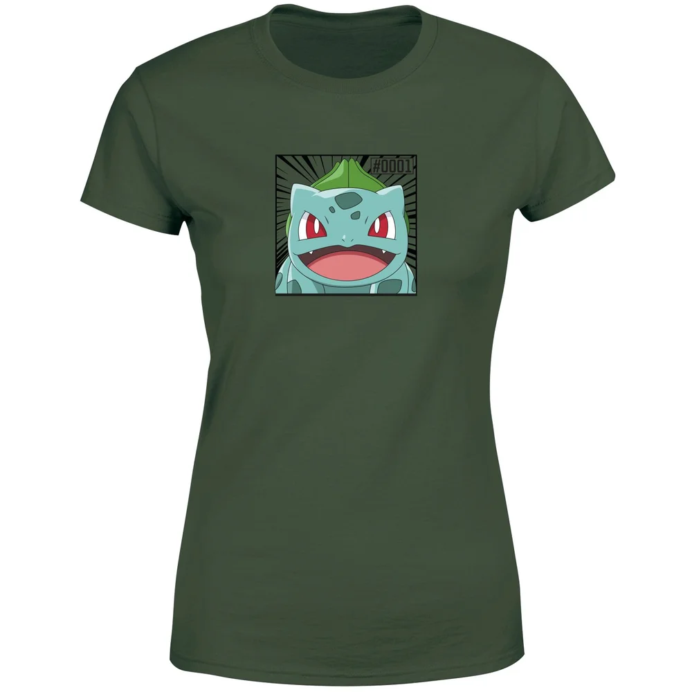 Pokémon Pokédex Bulbasaur #0001 Women's T-Shirt - Green - XS Afbeelding 1