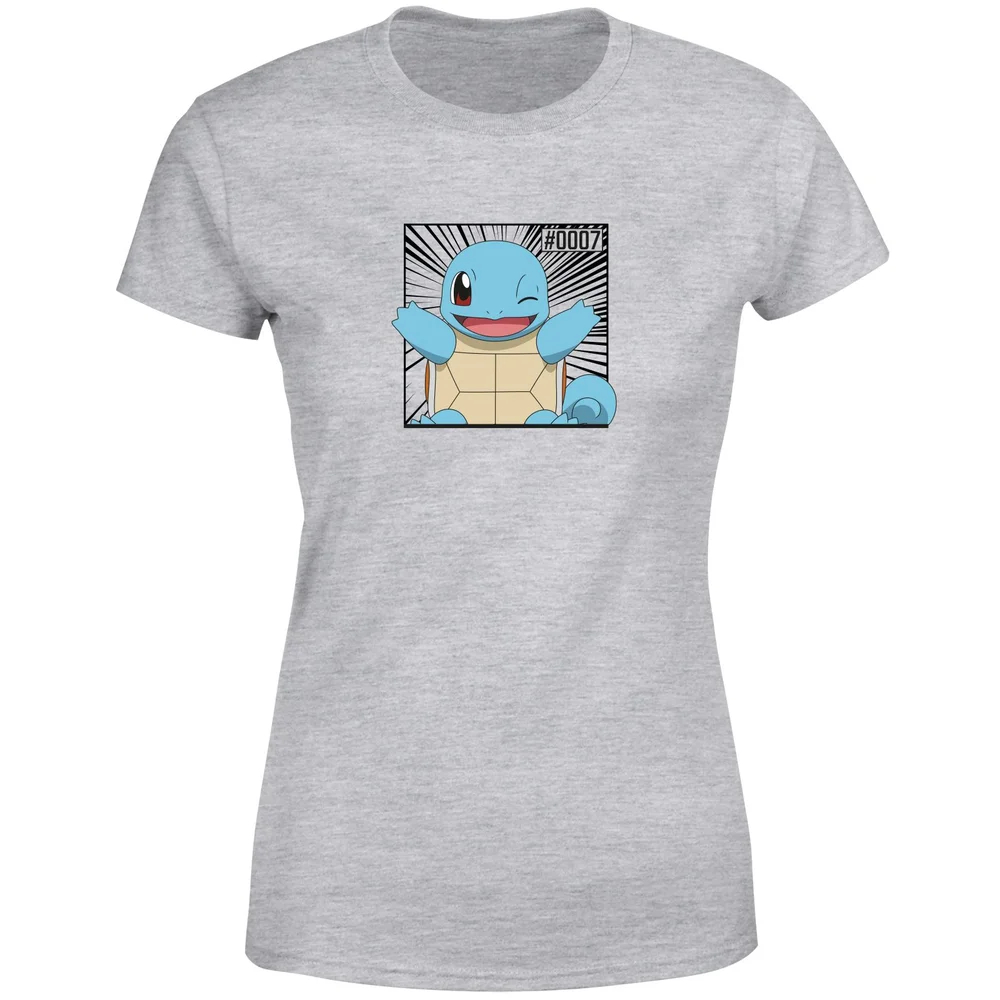 Pokémon Pokédex Squirtle #0007 Women's T-Shirt - Grey - XS Afbeelding 1