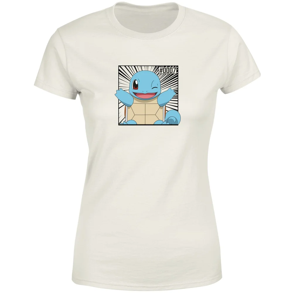 Pokémon Pokédex Squirtle #0007 Women's T-Shirt - Cream - L Afbeelding 1