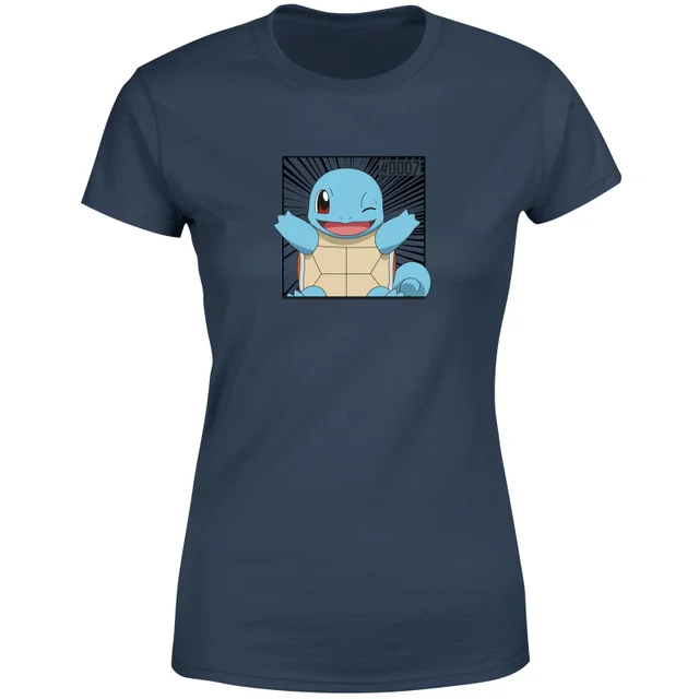 Pokémon Pokédex Squirtle #0007 Women's T-Shirt - Navy