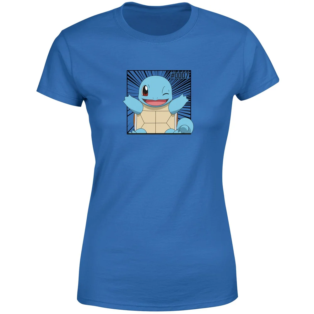 Pokémon Pokédex Squirtle #0007 Women's T-Shirt - Blue - S Afbeelding 1