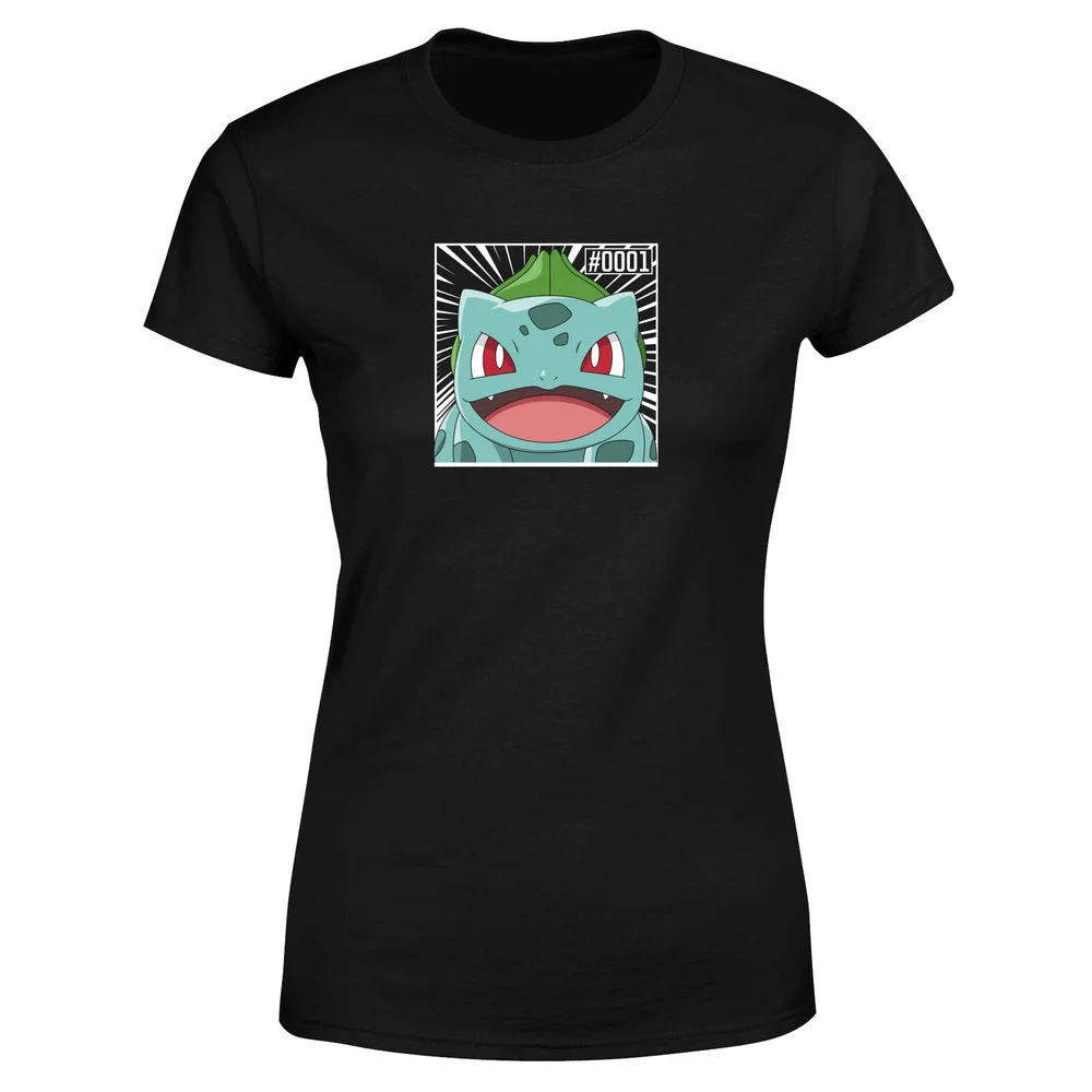 Pokémon Pokédex Bulbasaur #0001 Women's T-Shirt - Black - XS Afbeelding 1