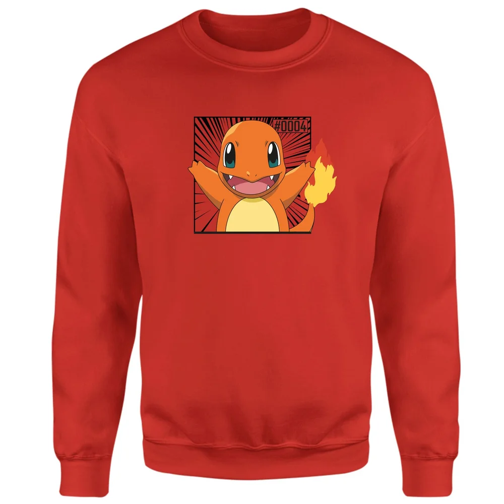 Pokémon Pokédex Charmander #0004 Sweatshirt - Red - S Afbeelding 1