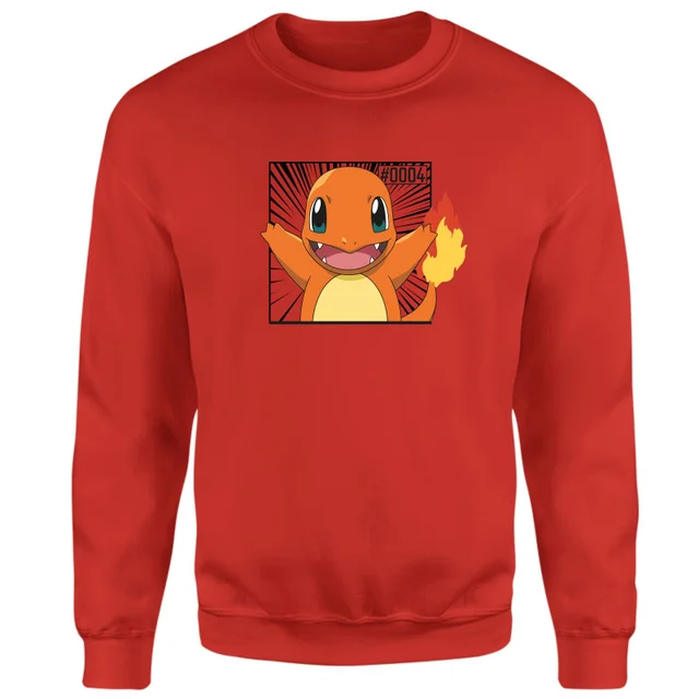 Pokémon Pokédex Charmander #0004 Sweatshirt - Red