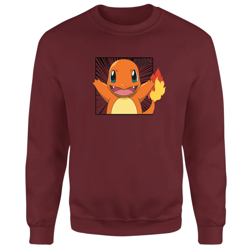 Pokémon Pokédex Charmander #0004 Sweatshirt - Burgundy - S Afbeelding 1