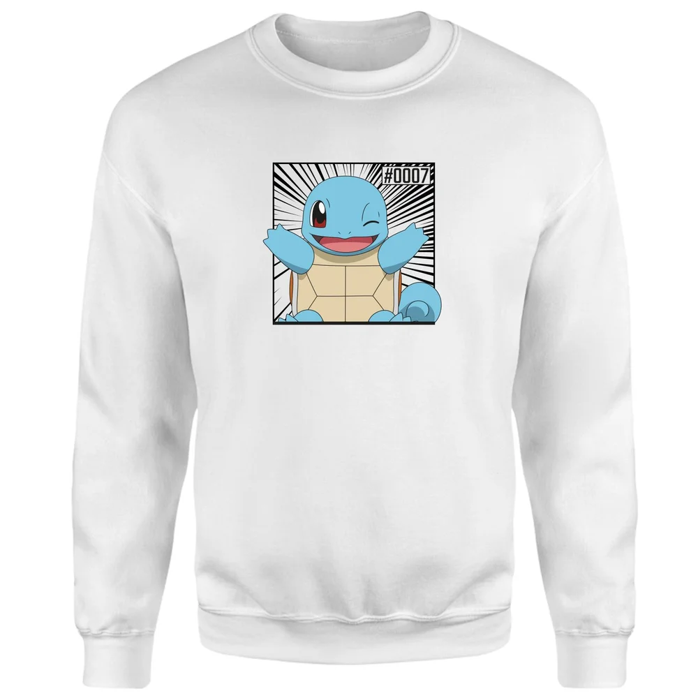 Pokémon Pokédex Squirtle #0007 Sweatshirt - White - S Afbeelding 1