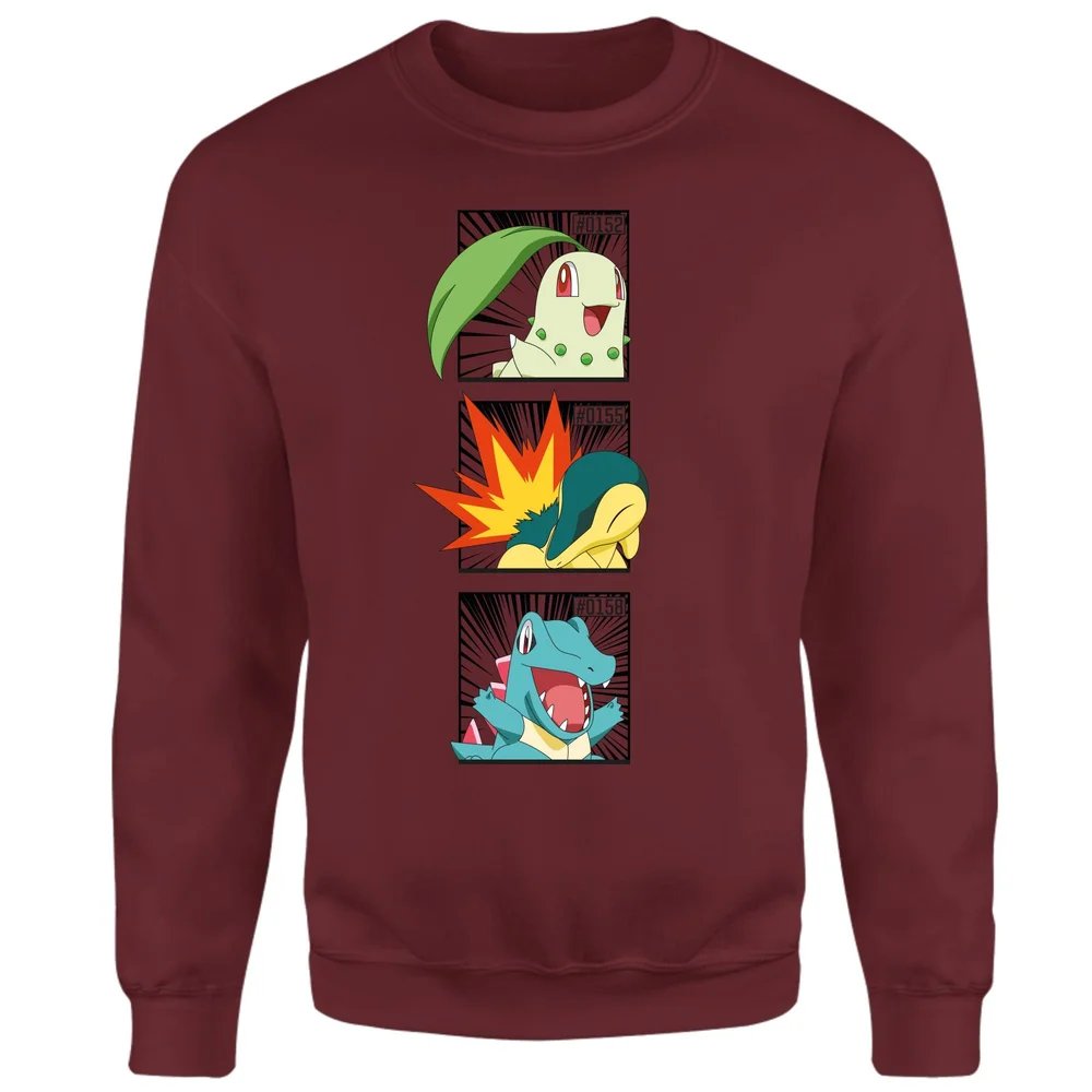 Pokemon Generation 2 Starters Sweatshirt - Burgundy - S Afbeelding 1