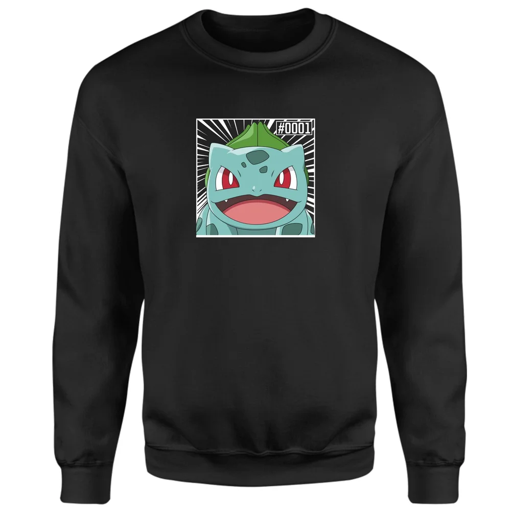 Pokémon Pokédex Bulbasaur #0001 Sweatshirt - Black - S Afbeelding 1
