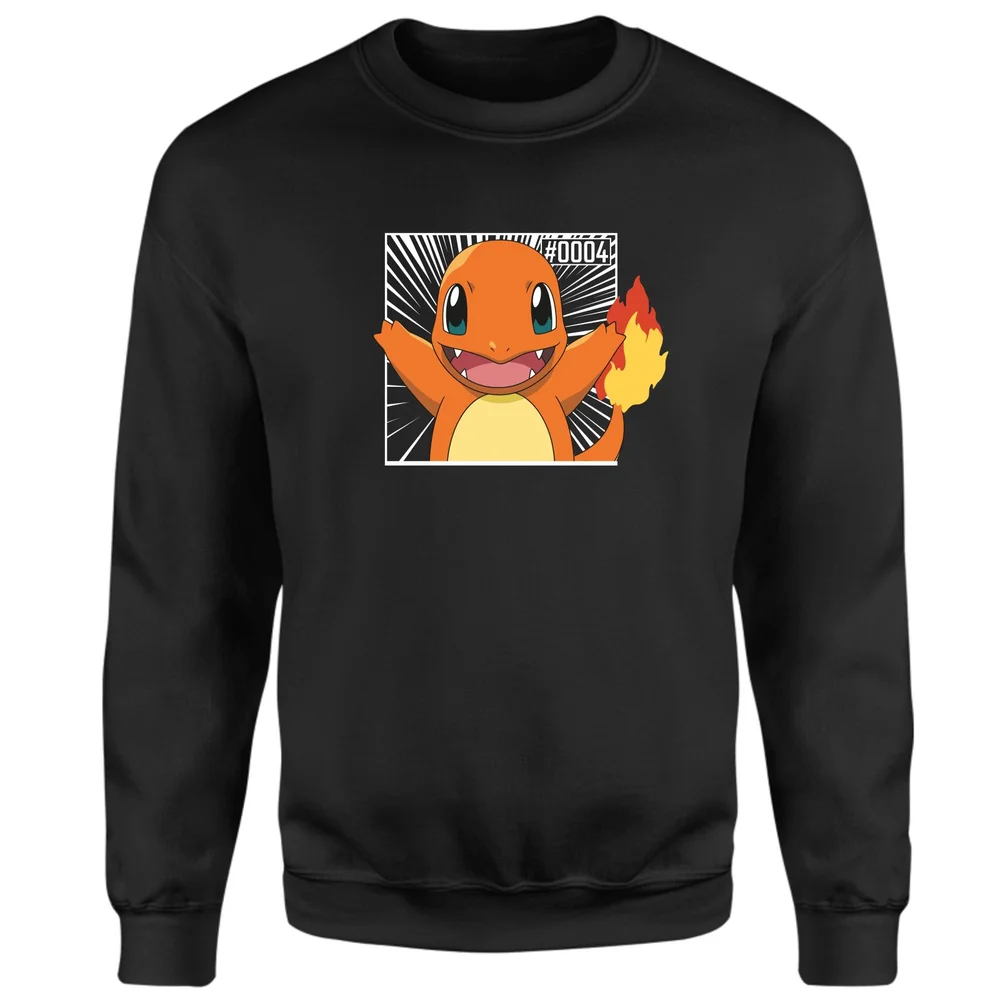 Pokémon Pokédex Charmander #0004 Sweatshirt - Black - S Afbeelding 1