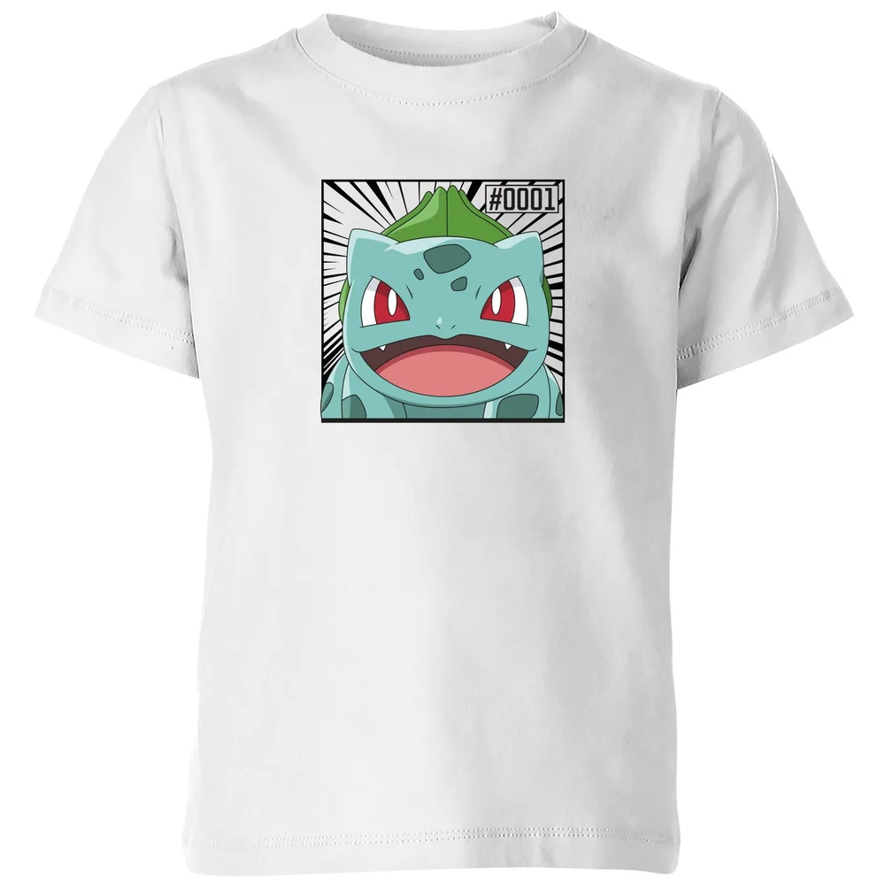 Pokémon Pokédex Bulbasaur #0001 Kids' T-Shirt - White - 98/104 (3-4 jaar) Afbeelding 1