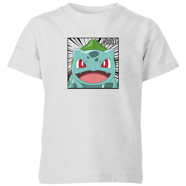 Pokémon Pokédex Bulbasaur #0001 Kids' T-Shirt - Grey