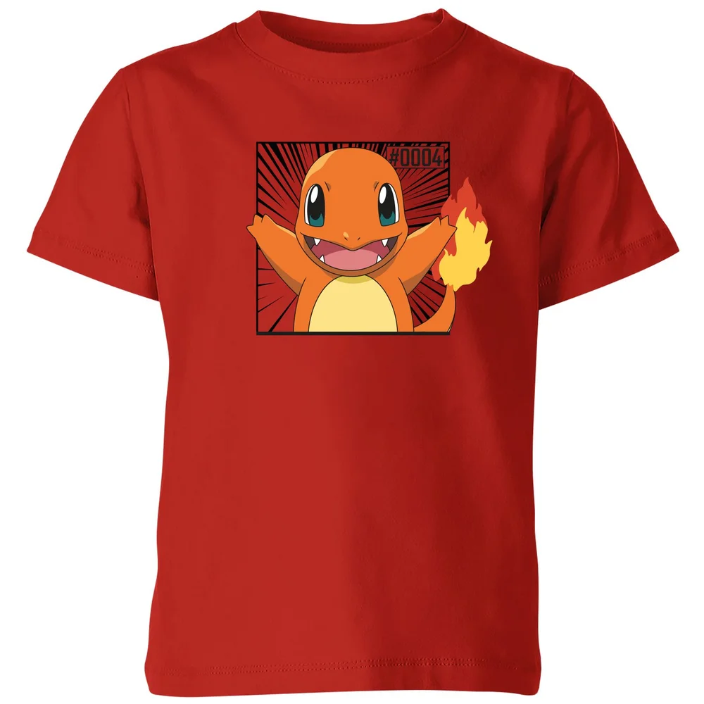 Pokémon Pokédex Charmander #0004 Kids' T-Shirt - Red - 98/104 (3-4 jaar) Afbeelding 1