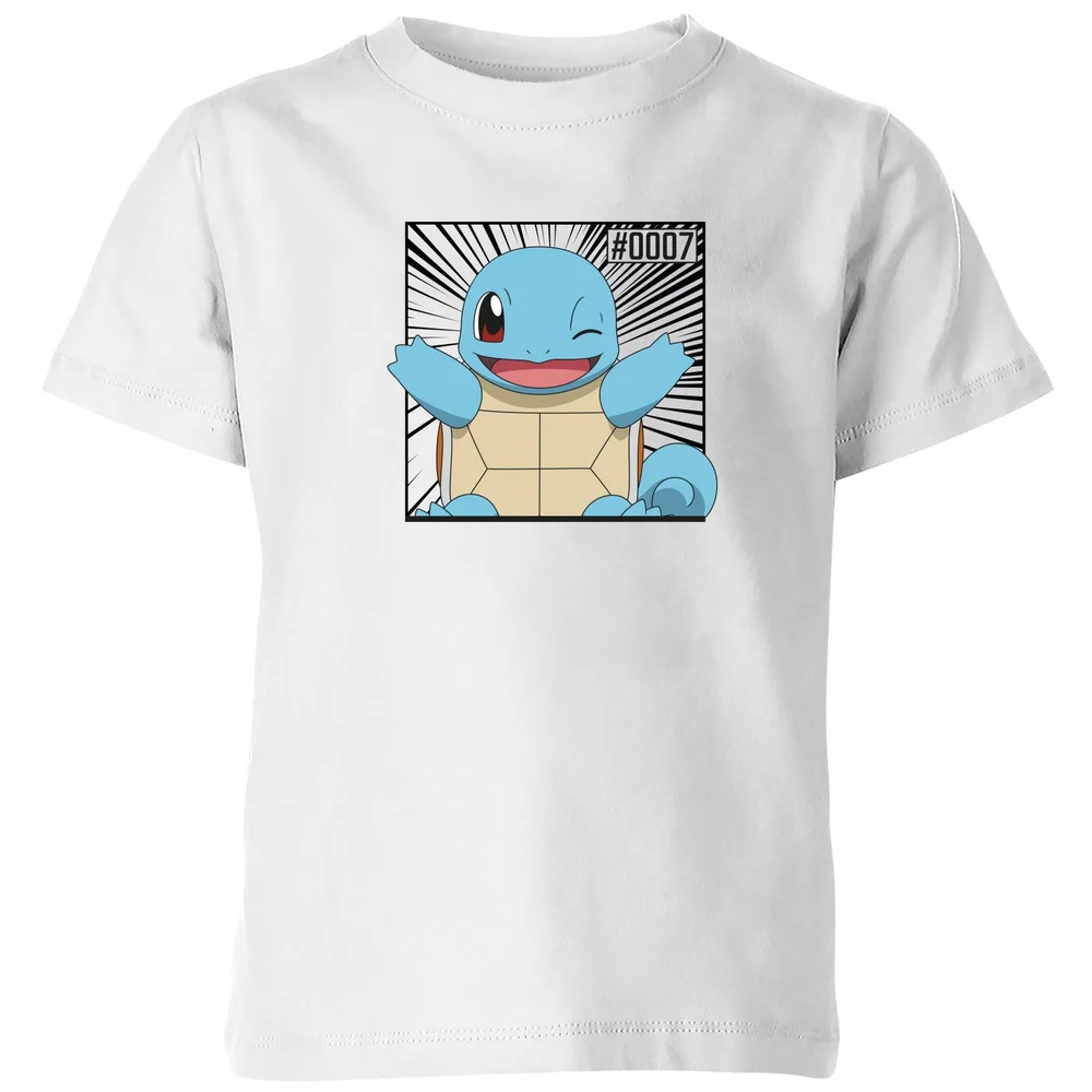 Pokémon Pokédex Squirtle #0007 Kids' T-Shirt - White - 98/104 (3-4 jaar) Afbeelding 1