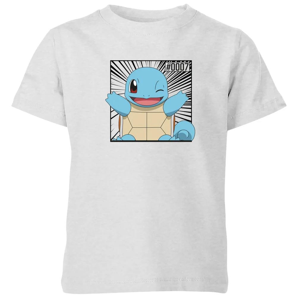 Pokémon Pokédex Squirtle #0007 Kids' T-Shirt - Grey - 98/104 (3-4 jaar) Afbeelding 1