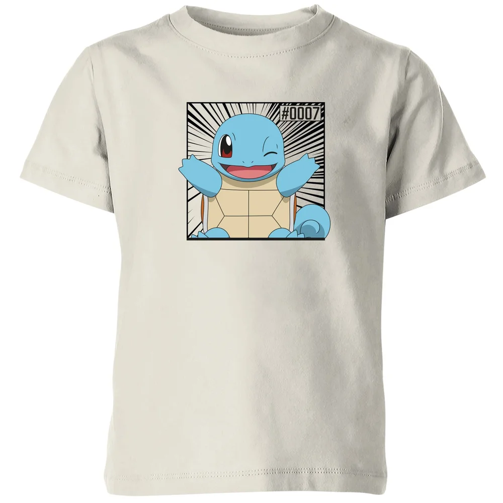 Pokémon Pokédex Squirtle #0007 Kids' T-Shirt - Cream - 98/104 (3-4 jaar) Afbeelding 1