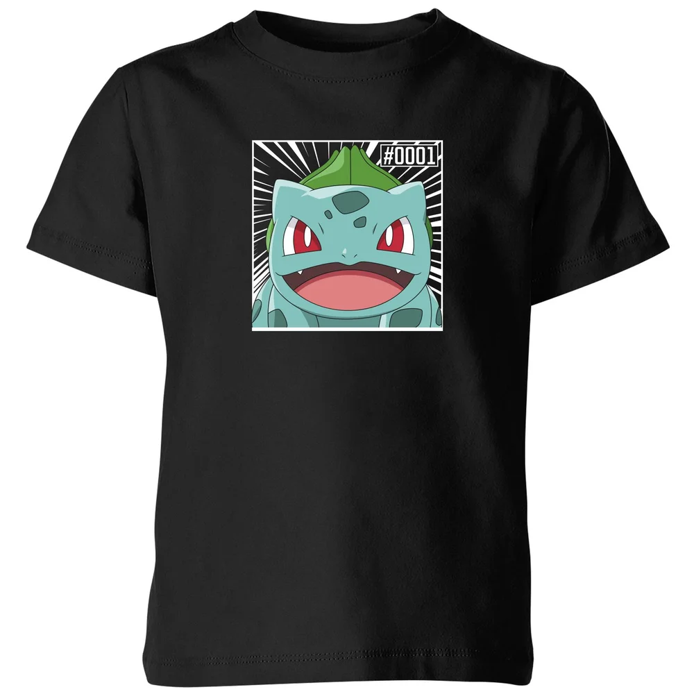 Pokémon Pokédex Bulbasaur #0001 Kids' T-Shirt - Black - 98/104 (3-4 jaar) Afbeelding 1