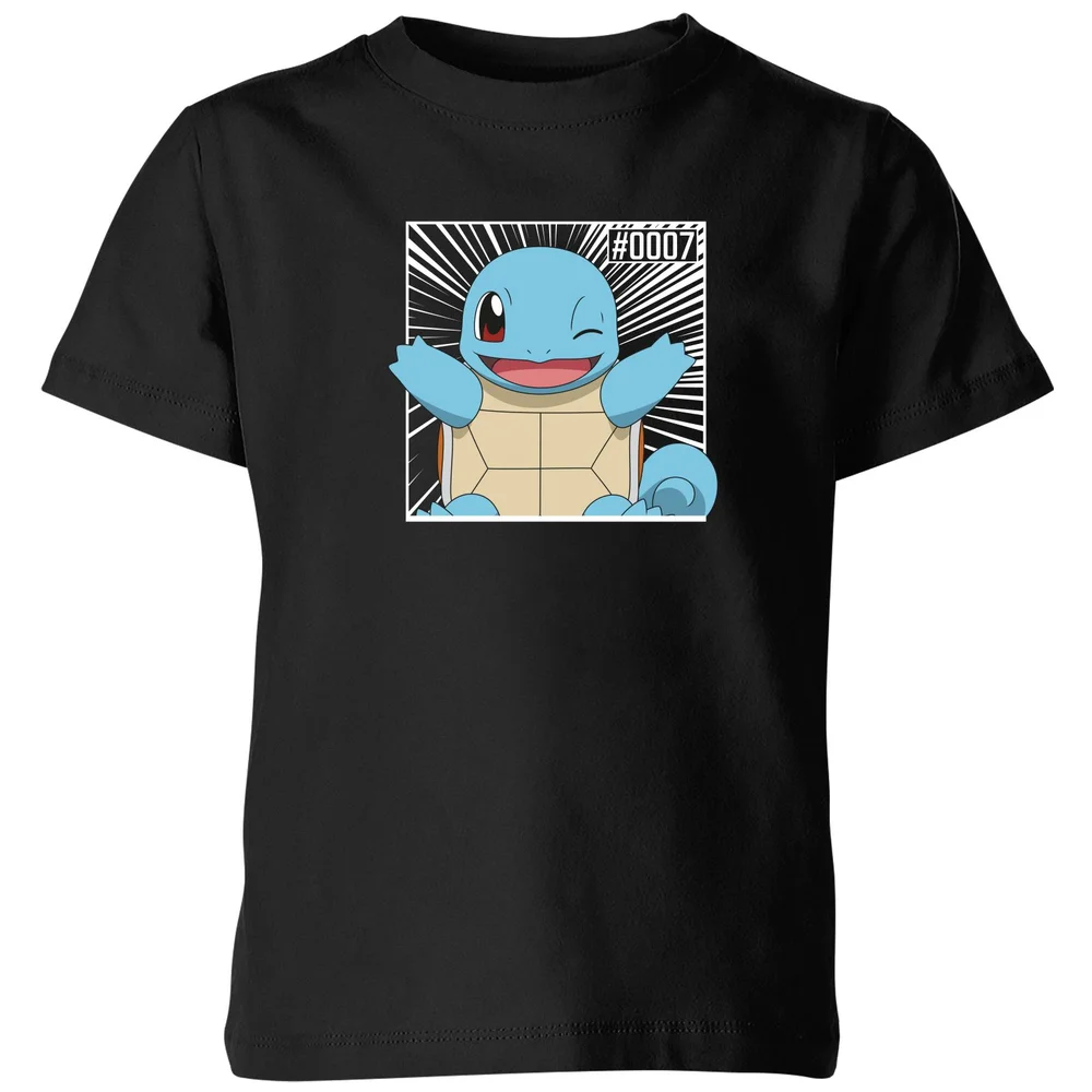 Pokémon Pokédex Squirtle #0007 Kids' T-Shirt - Black - 98/104 (3-4 jaar) Afbeelding 1