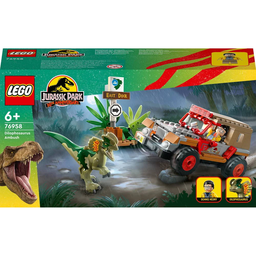 LEGO Jurassic Park Dilophosaurus Ambush Dinosaur Toys (76958) Afbeelding 1