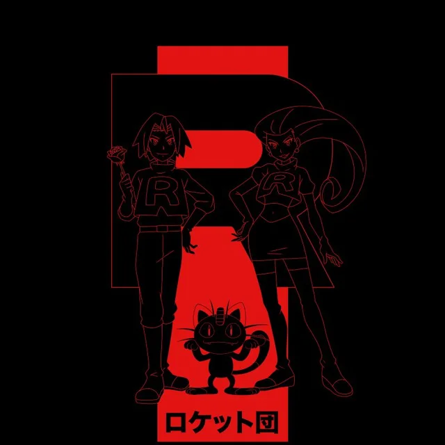Akedo X Pokémon Team Rocket Heren T-shirt - Zwart