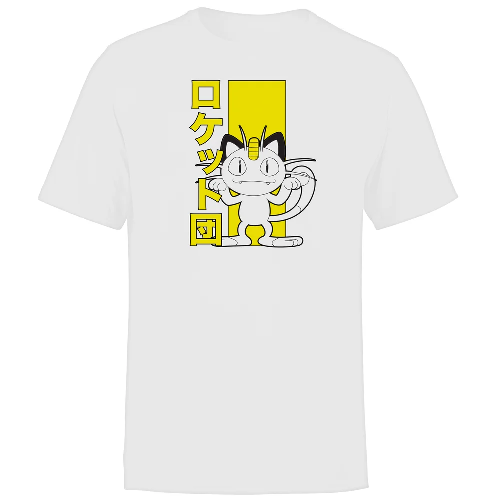 Akedo X Pokémon Team Rocket Meowth Heren-T-shirt - Wit - S Afbeelding 1