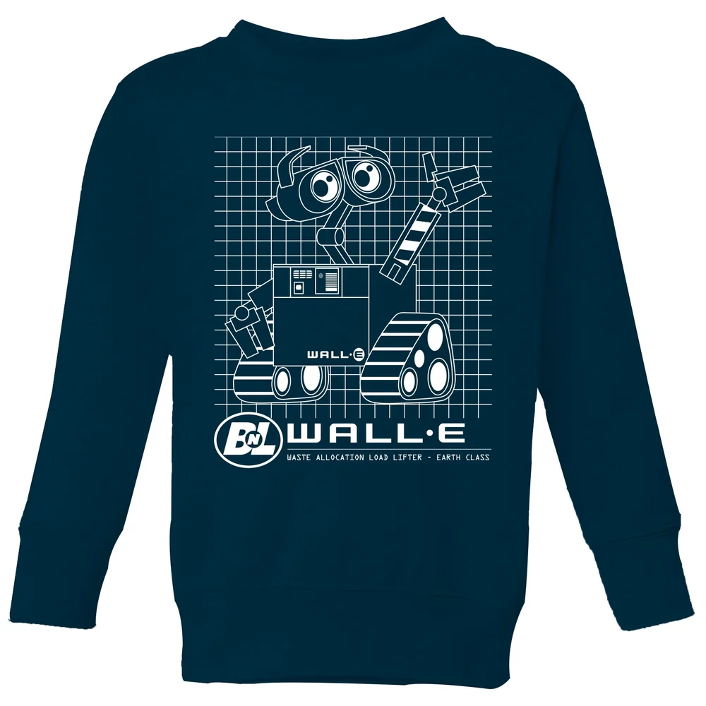 Wall-E Schematic Kids' Sweatshirt - Navy - 98/104 (3-4 jaar) Afbeelding 1