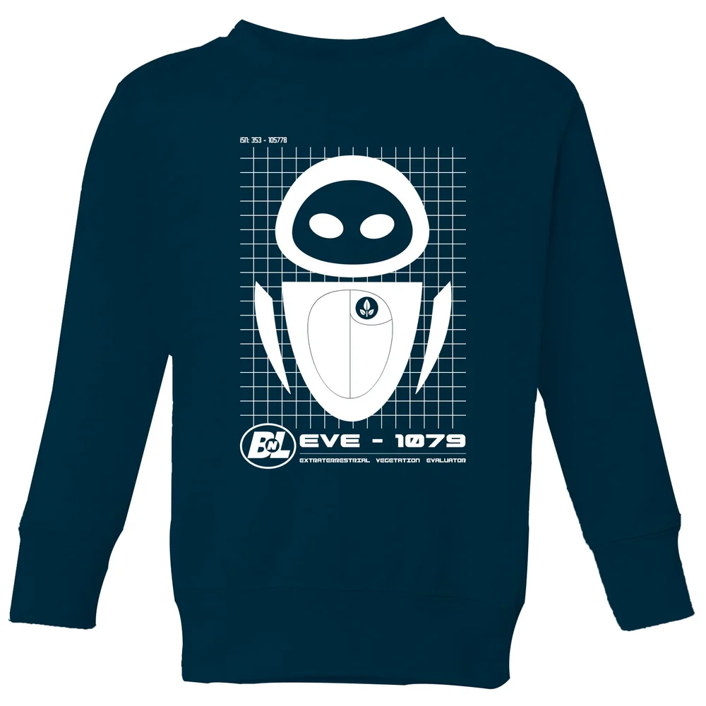 Wall-E Eve Schematic Kids' Sweatshirt - Navy - 98/104 (3-4 jaar) Afbeelding 1
