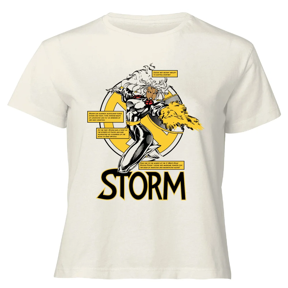 X-Men Storm Bio Women's Cropped T-Shirt - Cream - XS Afbeelding 1