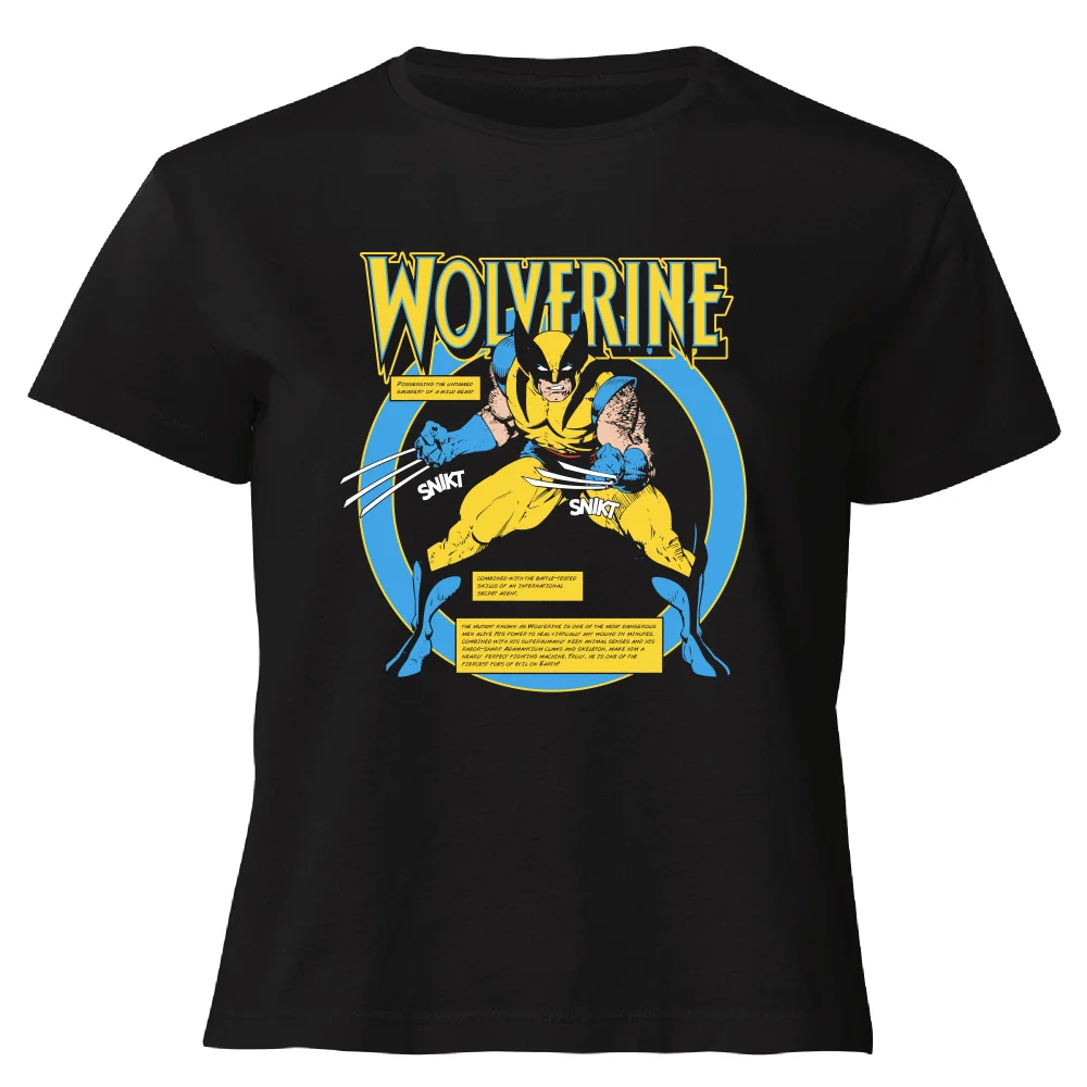 X-Men Wolverine Bio Women's Cropped T-Shirt - Black - XS Afbeelding 1