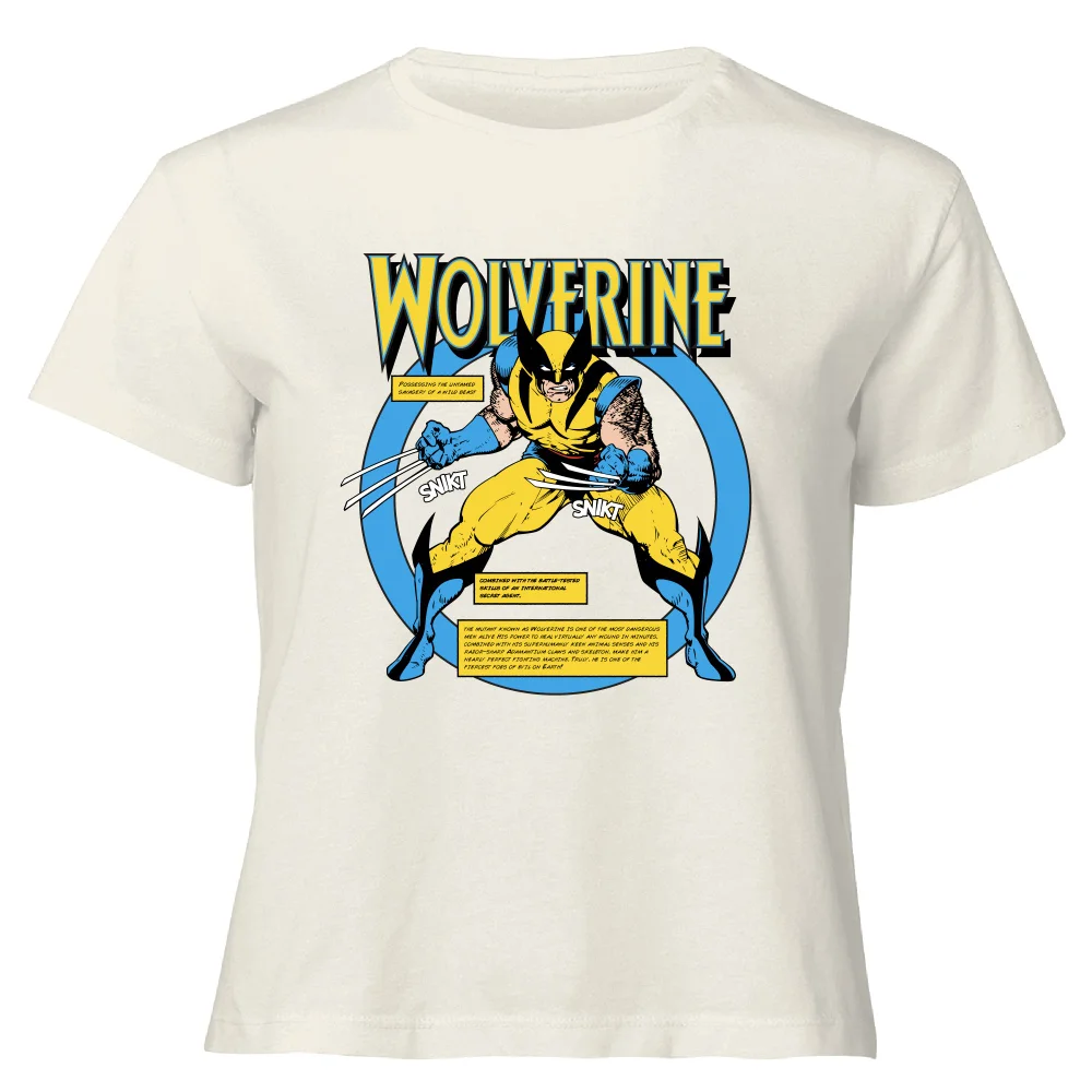 X-Men Wolverine Bio Women's Cropped T-Shirt - Cream - XS Afbeelding 1