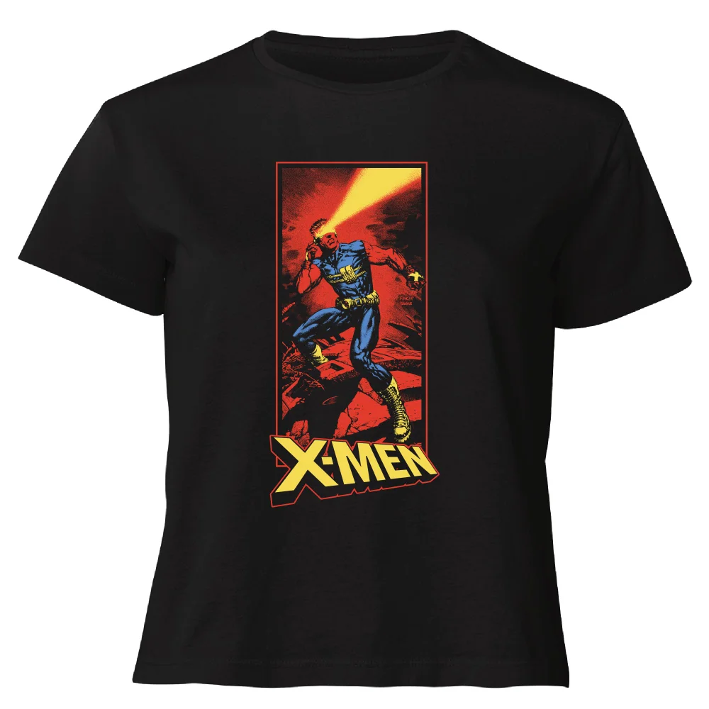 X-Men Cyclops Energy Beam Women's Cropped T-Shirt - Black - XS Afbeelding 1