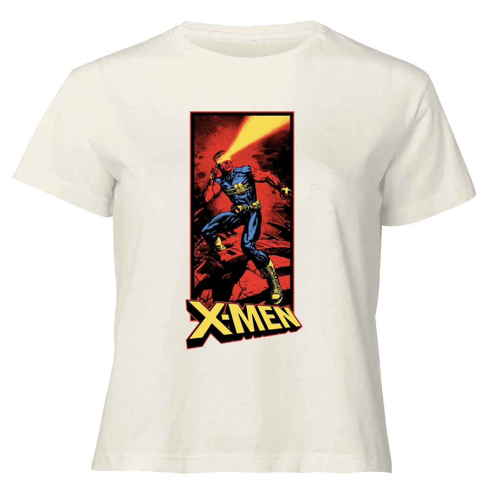 X-Men Cyclops Energy Beam Women's Cropped T-Shirt - Cream - XS Afbeelding 1