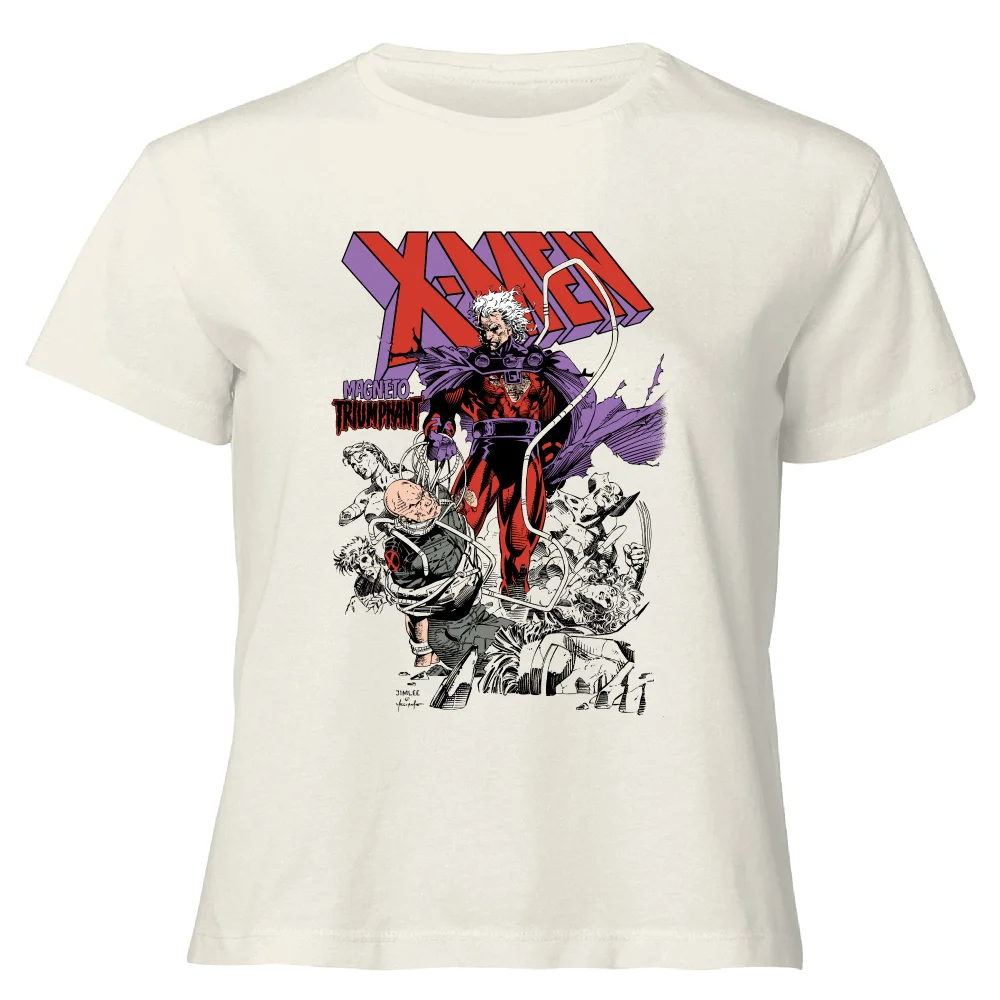 X-Men Magneto Triumphant Women's Cropped T-Shirt - Cream - XS Afbeelding 1