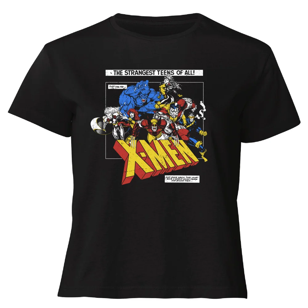 X-Men Retro Team Up Women's Cropped T-Shirt - Black - XS Afbeelding 1
