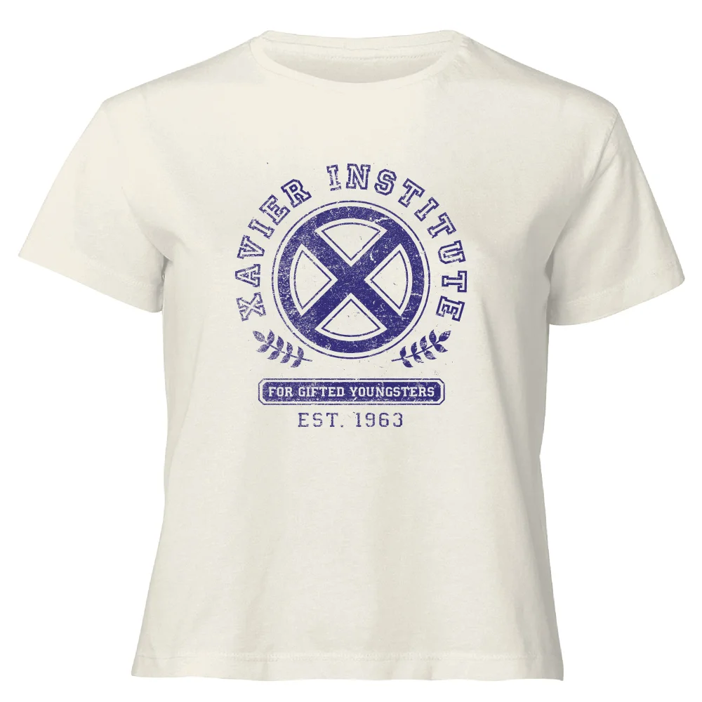 X-Men Xavier Institute For Gifted Youngsters Women's Cropped T-Shirt - Cream - XS Afbeelding 1
