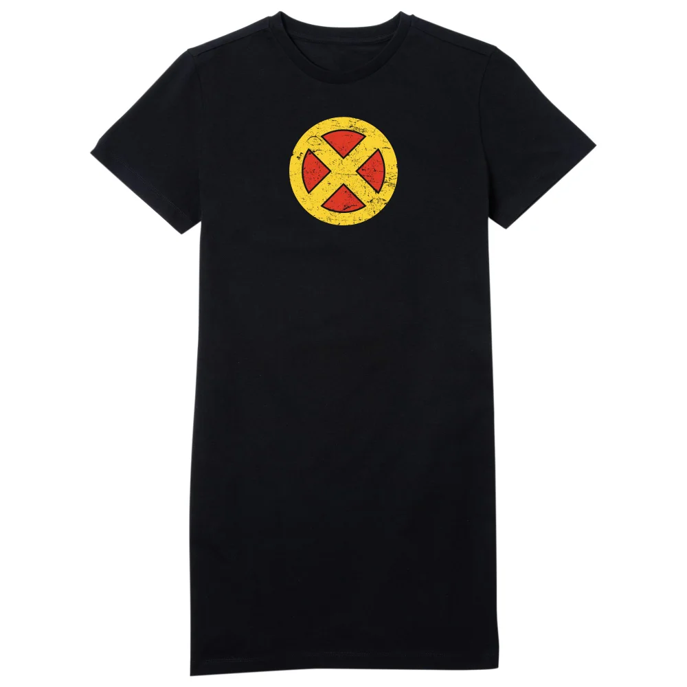 X-Men Emblem Drk Women's T-Shirt Dress - Black - L Afbeelding 1