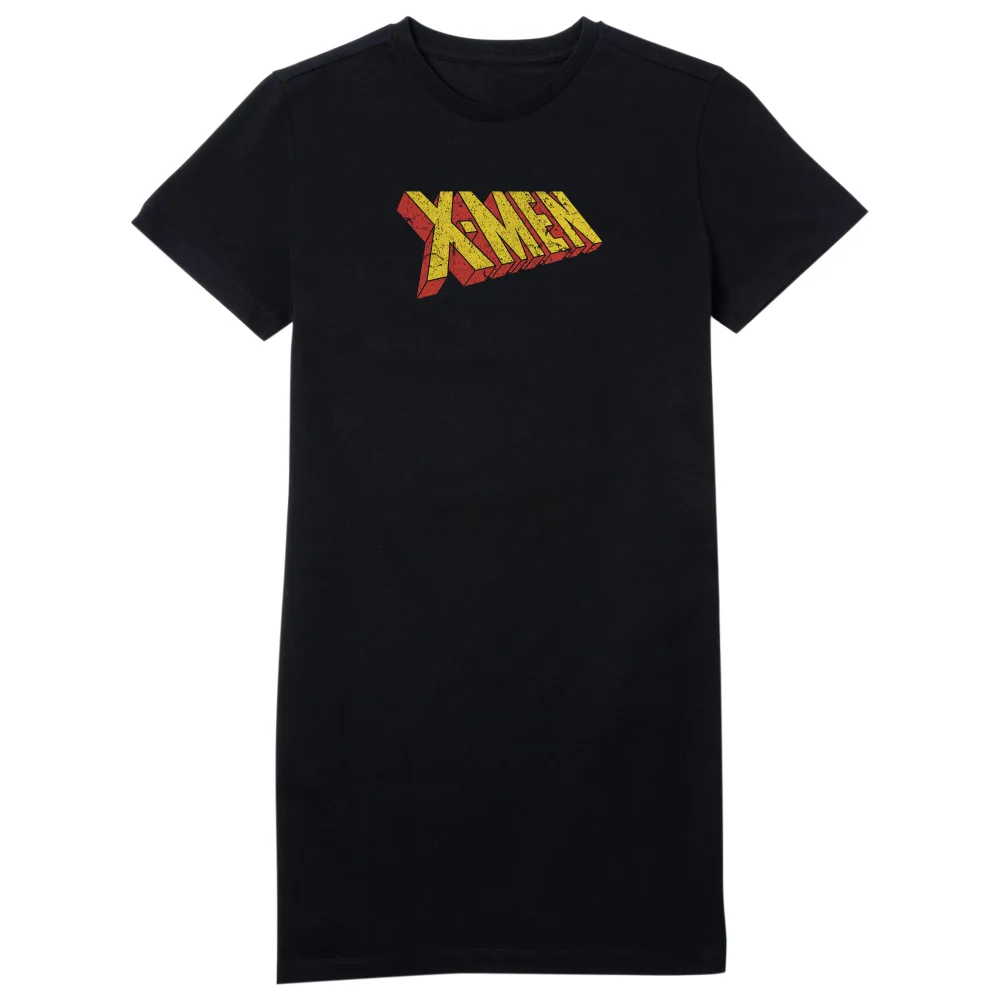 X-Men Retro Logo Women's T-Shirt Dress - Black - L Afbeelding 1