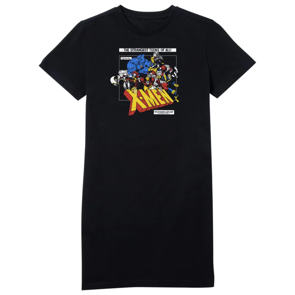 X-Men Retro Team Up Women's T-Shirt Dress - Black - L Afbeelding 1
