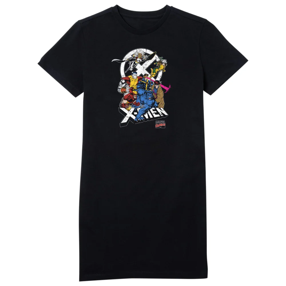 X-Men Super Team Women's T-Shirt Dress - Black - L Afbeelding 1