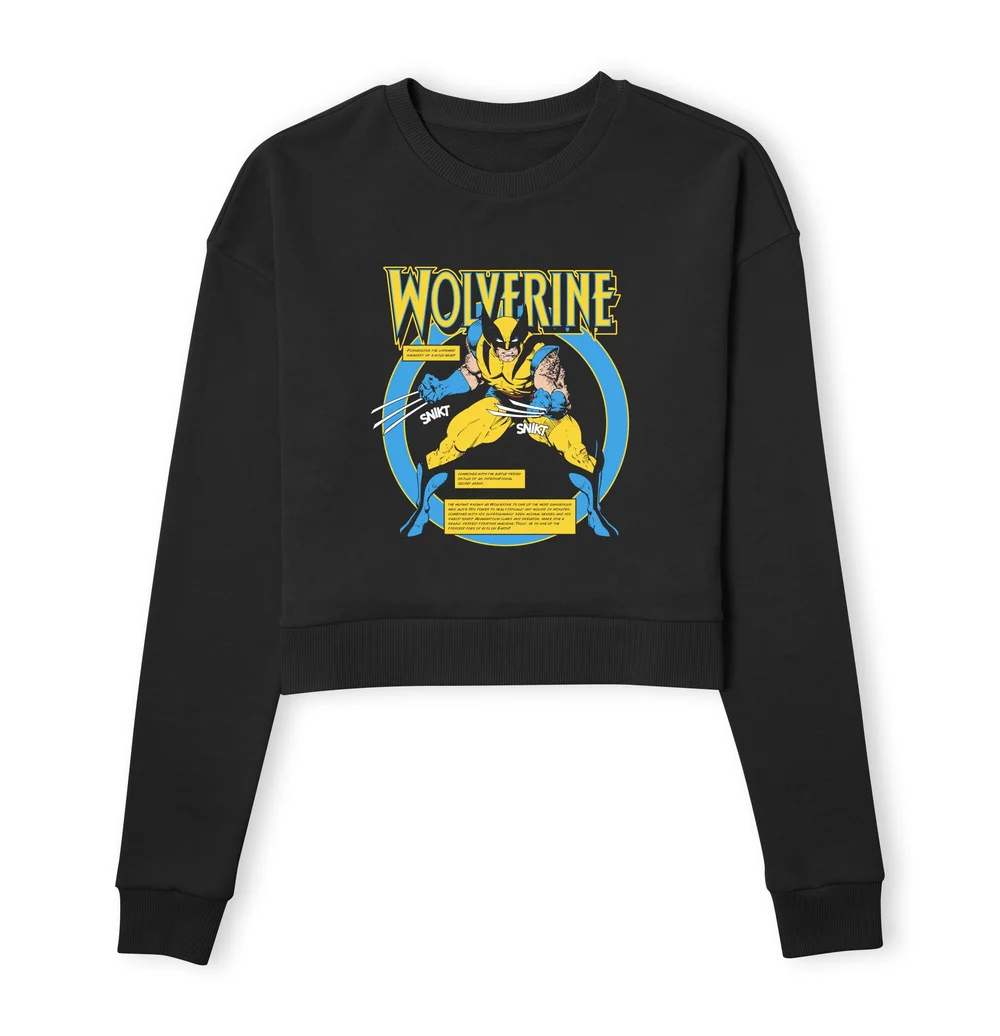 X-Men Wolverine Bio Women's Cropped Sweatshirt - Black - XS Afbeelding 1