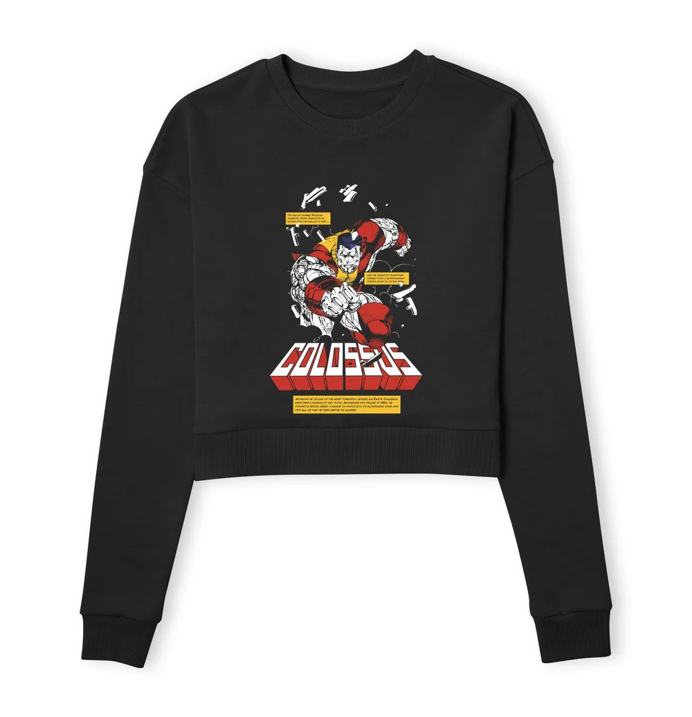X-Men Colossus Bio Women's Cropped Sweatshirt - Black - XS Afbeelding 1