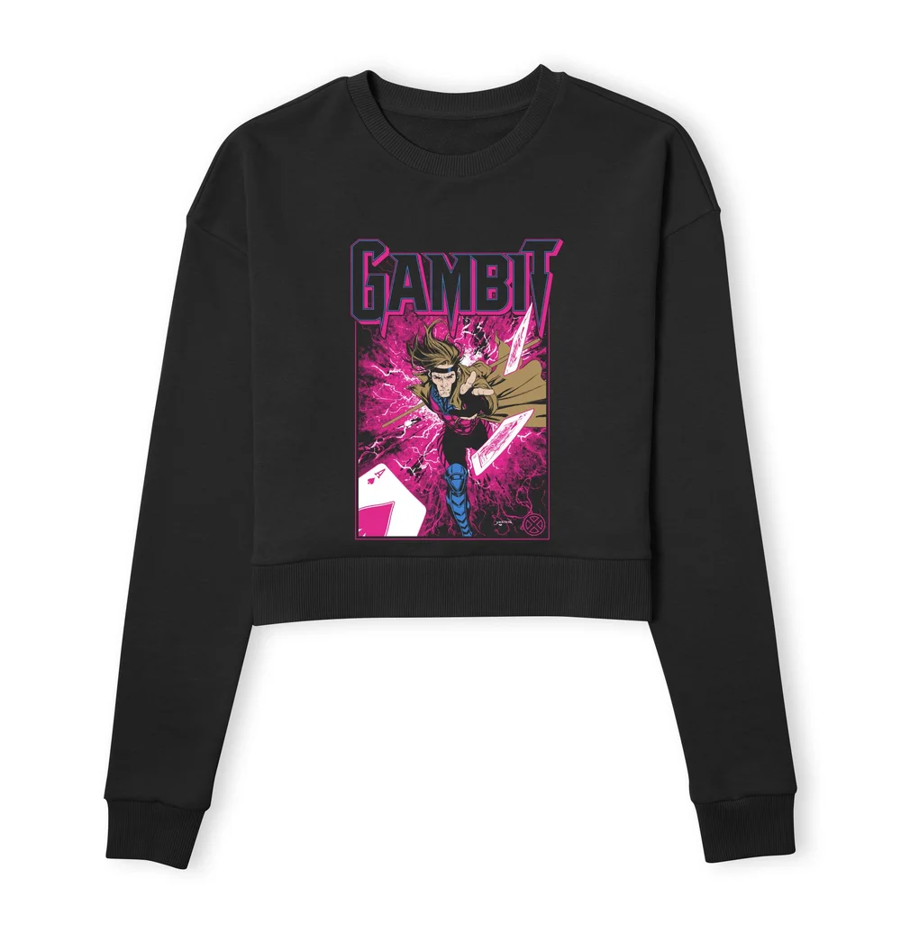 X-Men Gambit Women's Cropped Sweatshirt - Black - XS Afbeelding 1