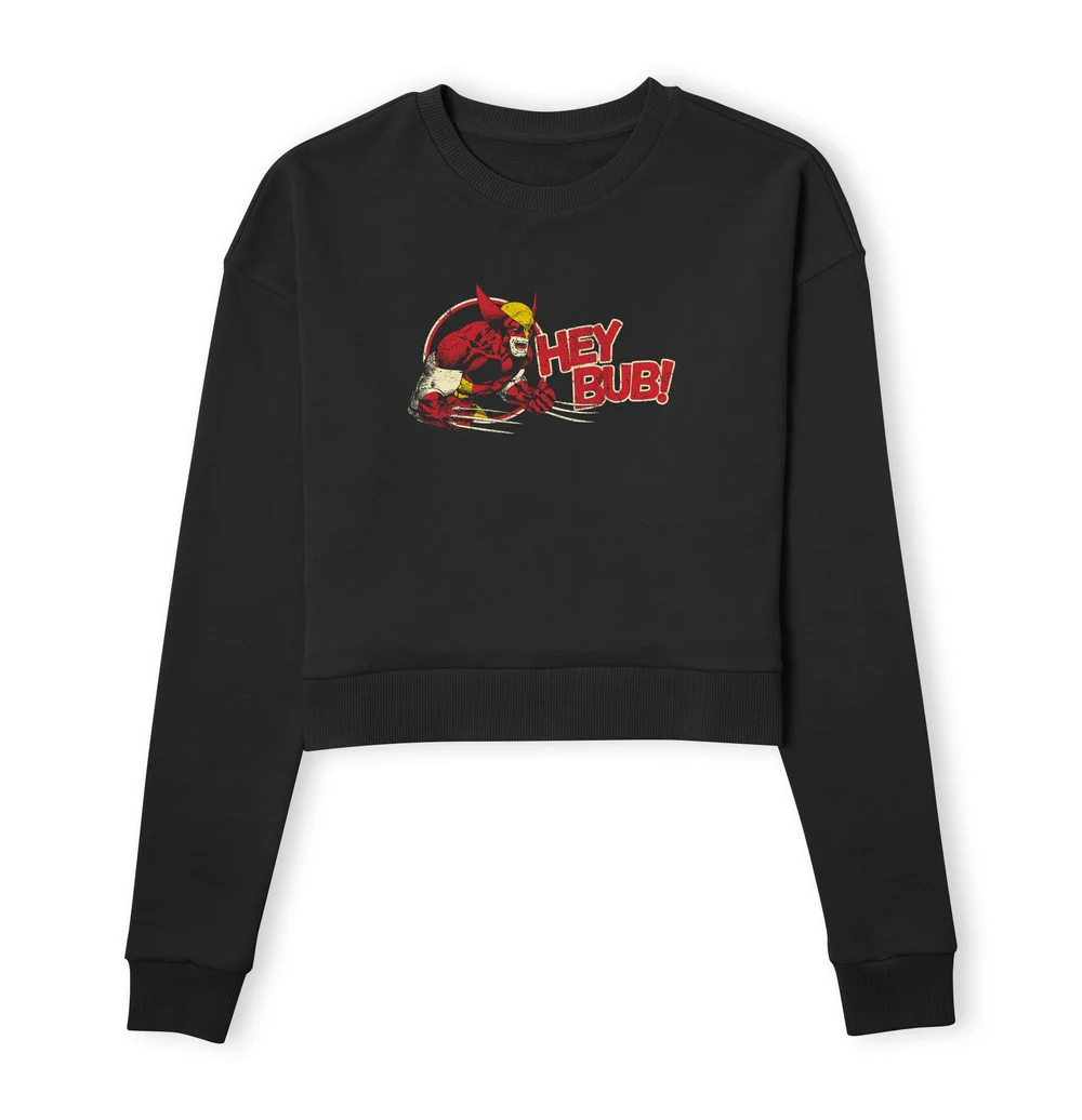X-Men Hey Bub! Women's Cropped Sweatshirt - Black - XS Afbeelding 1