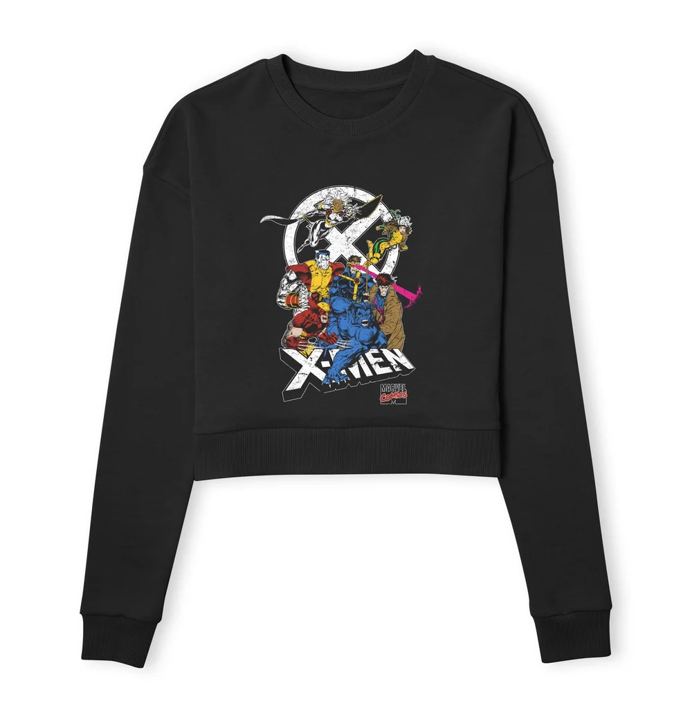 X-Men Super Team Women's Cropped Sweatshirt - Black - XS Afbeelding 1